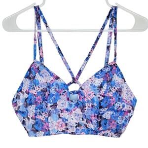 NWT Nasty Gal Floral Print Strappy Long Line Bralette Womens 6 Cottage Fairy